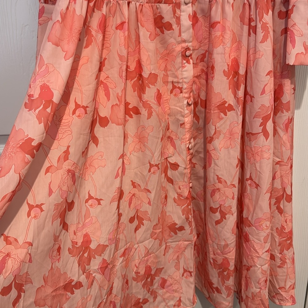Petal & Pup Pink Floral Tiered Midi Dress - Picture 8 of 12
